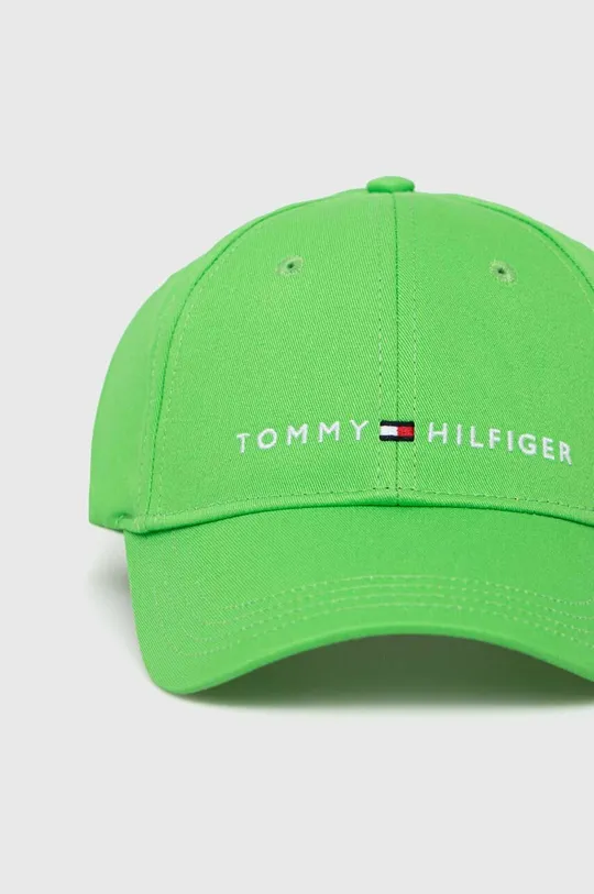 Παιδικό βαμβακερό καπέλο μπέιζμπολ Tommy Hilfiger πράσινο