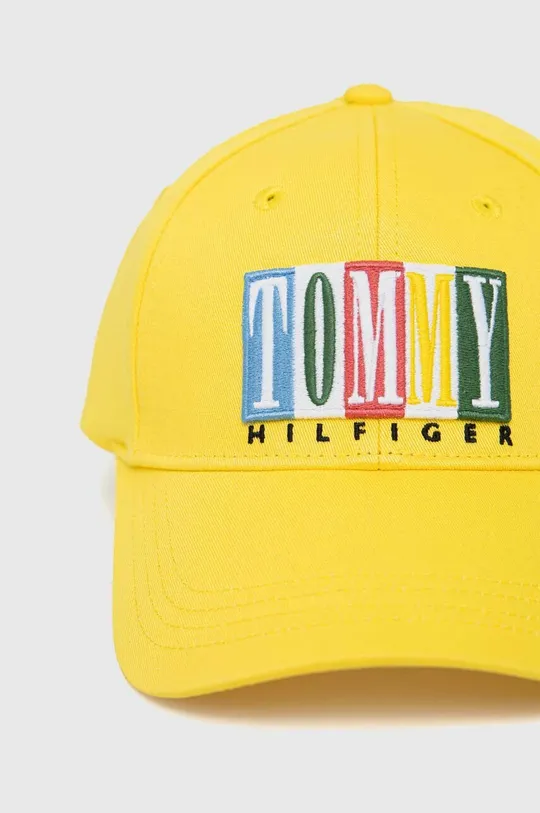 Παιδικό βαμβακερό καπέλο μπέιζμπολ Tommy Hilfiger κίτρινο