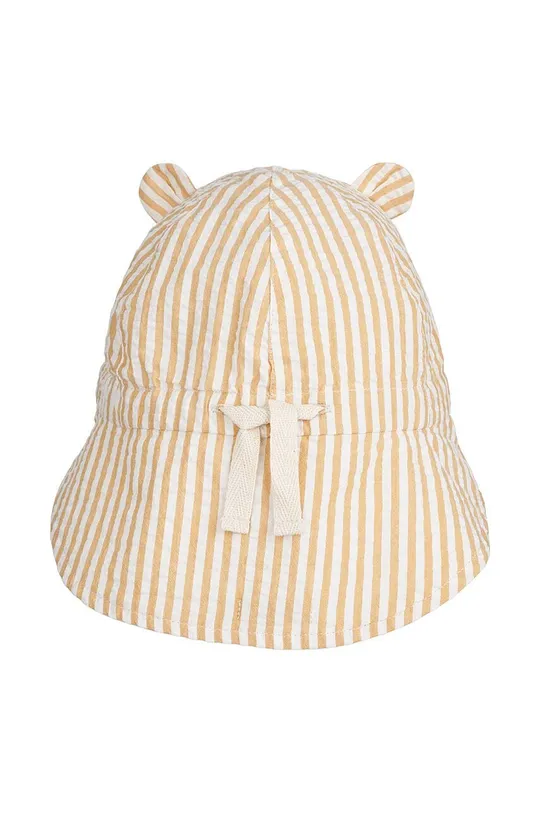 béžová Obojstranná bavlnená čiapka pre deti Liewood