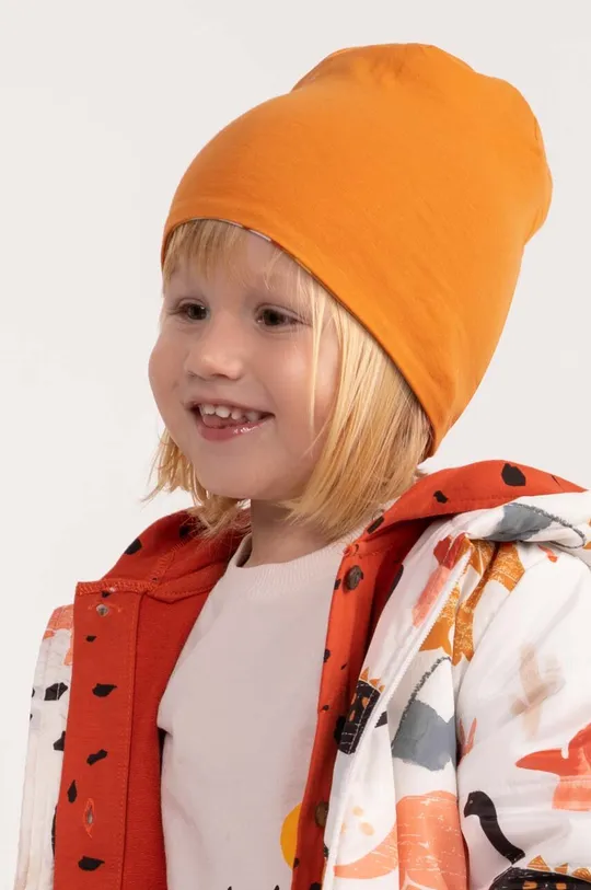 oranžová Detská obojstranná čiapka Coccodrillo Detský