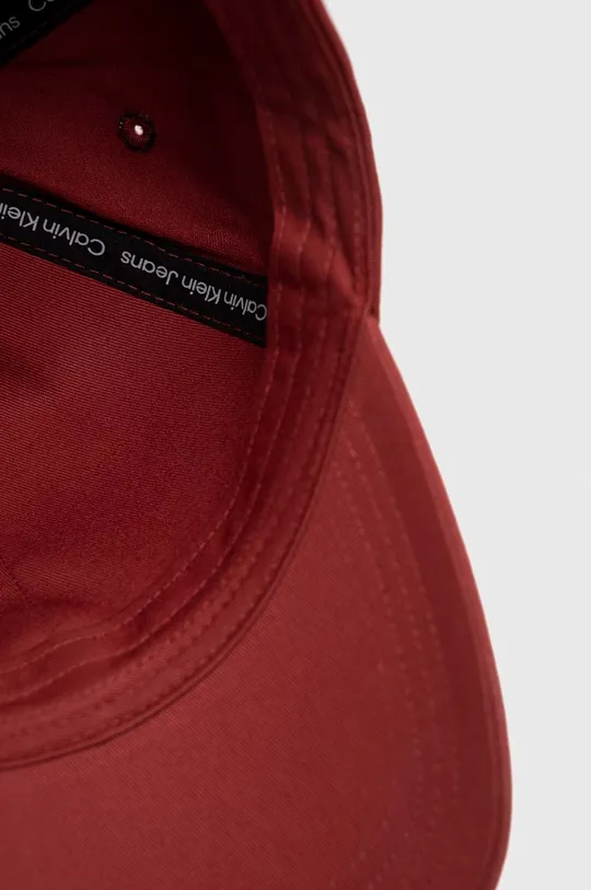 czerwony Calvin Klein Jeans czapka z daszkiem bawełniana