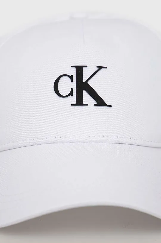 Bavlnená šiltovka Calvin Klein Jeans biela
