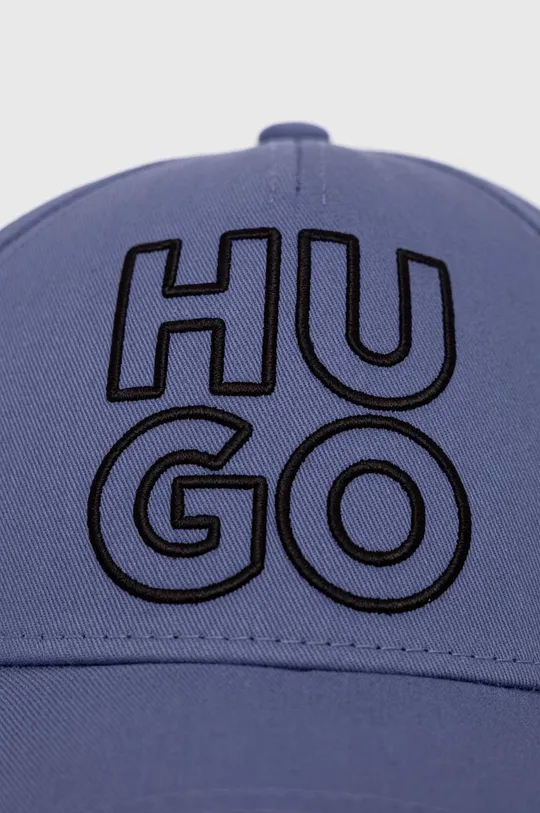 Βαμβακερό καπέλο του μπέιζμπολ HUGO μωβ