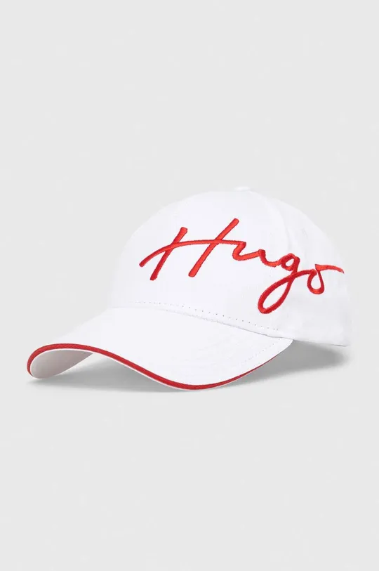 λευκό Βαμβακερό καπέλο του μπέιζμπολ HUGO Ανδρικά