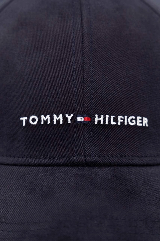 Tommy Hilfiger czapka z daszkiem bawełniana granatowy