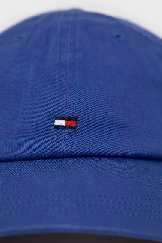 Βαμβακερό καπέλο του μπέιζμπολ Tommy Hilfiger χάλυβα μπλε