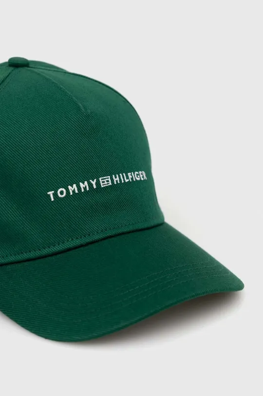 Bombažna bejzbolska kapa Tommy Hilfiger zelena