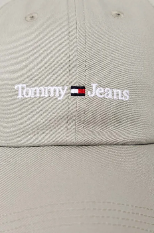 Βαμβακερό καπέλο του μπέιζμπολ Tommy Jeans γκρί