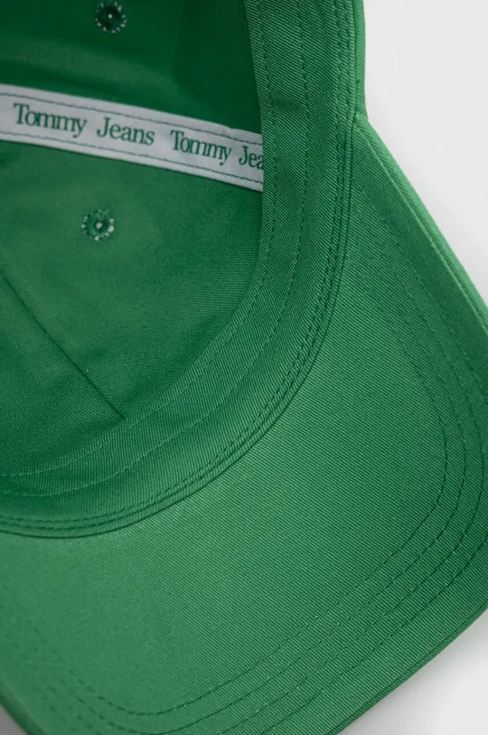 zielony Tommy Jeans czapka z daszkiem bawełniana