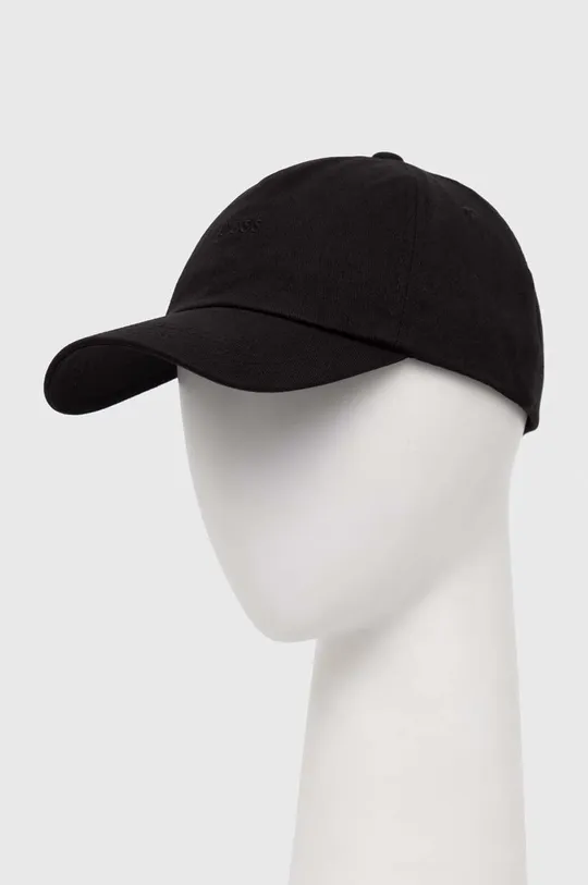 μαύρο Βαμβακερό καπέλο του μπέιζμπολ BOSS BOSS ORANGE Ανδρικά