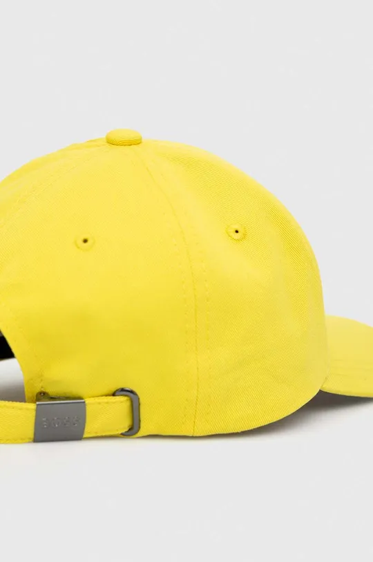 BOSS czapka z daszkiem bawełniana żółty