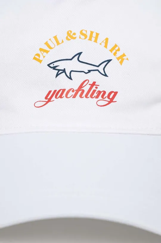 Βαμβακερό καπέλο του μπέιζμπολ Paul&Shark λευκό