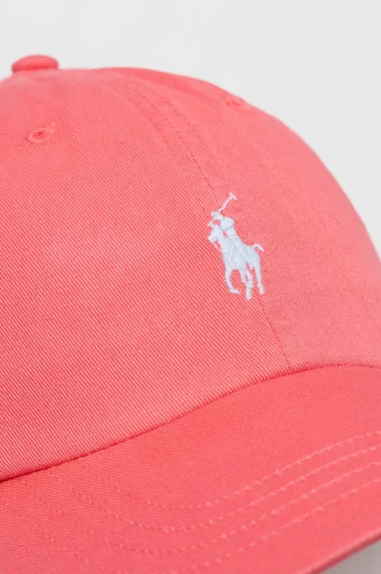 Pamučna kapa sa šiltom Polo Ralph Lauren roza