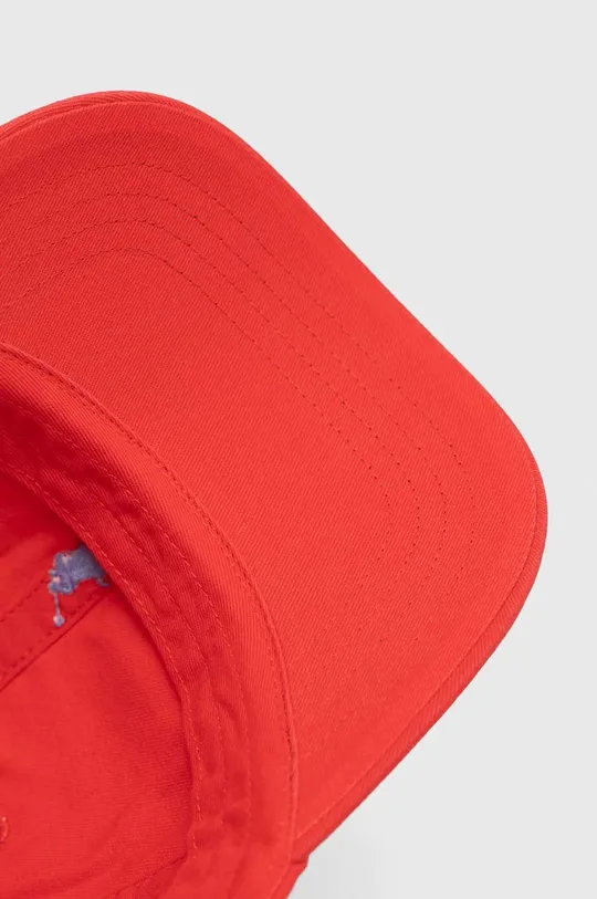 czerwony Polo Ralph Lauren czapka z daszkiem bawełniana