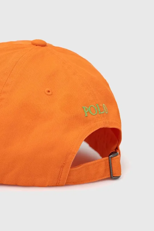 Bombažna bejzbolska kapa Polo Ralph Lauren oranžna