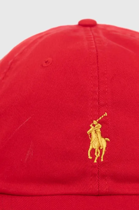 Bombažna bejzbolska kapa Polo Ralph Lauren rdeča