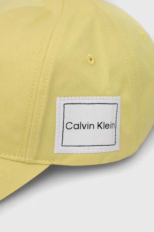 κίτρινο Βαμβακερό καπέλο του μπέιζμπολ Calvin Klein
