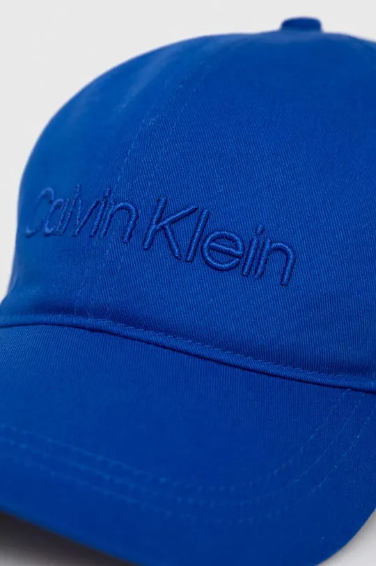 Хлопковая кепка Calvin Klein голубой