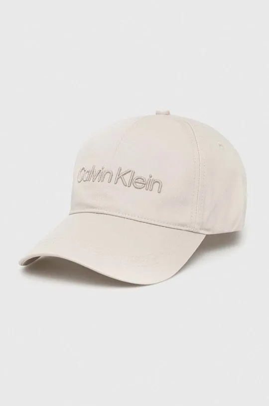 szary Calvin Klein czapka z daszkiem bawełniana Męski