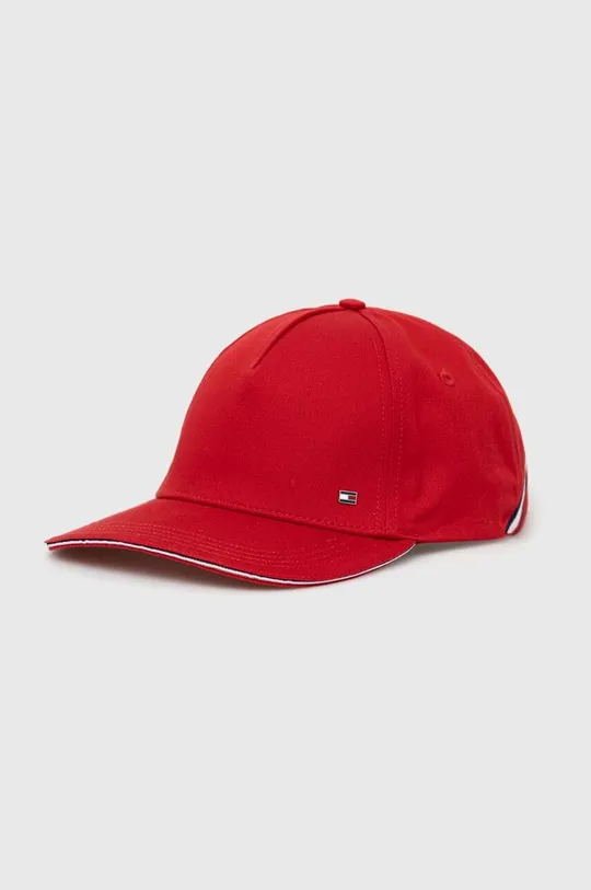 κόκκινο Βαμβακερό καπέλο του μπέιζμπολ Tommy Hilfiger Ανδρικά