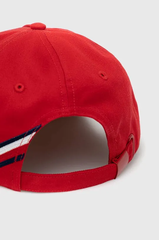 Βαμβακερό καπέλο του μπέιζμπολ Tommy Hilfiger κόκκινο