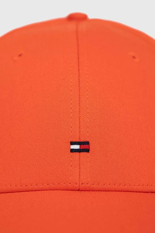 Βαμβακερό καπέλο του μπέιζμπολ Tommy Hilfiger πορτοκαλί