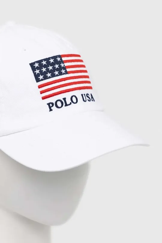 Bombažna bejzbolska kapa Polo Ralph Lauren bela
