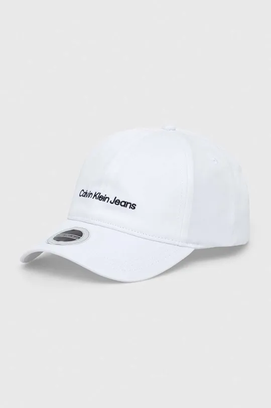 λευκό Βαμβακερό καπέλο του μπέιζμπολ Calvin Klein Jeans Ανδρικά