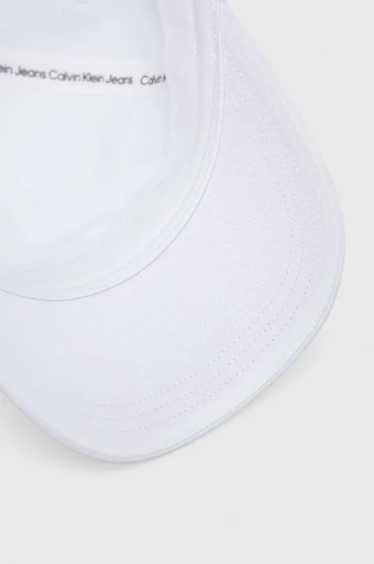 bijela Pamučna kapa sa šiltom Calvin Klein Jeans