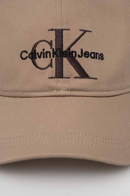 Бавовняна бейсболка Calvin Klein Jeans бежевий