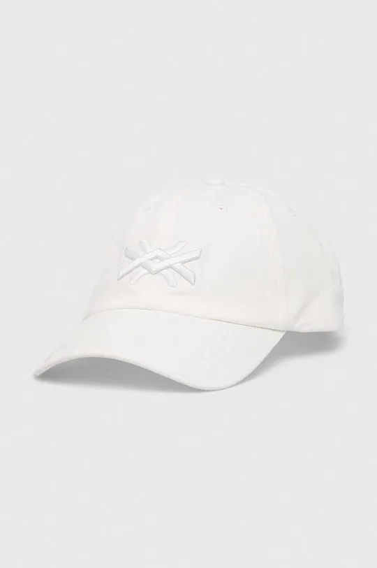 λευκό Βαμβακερό καπέλο του μπέιζμπολ United Colors of Benetton Ανδρικά