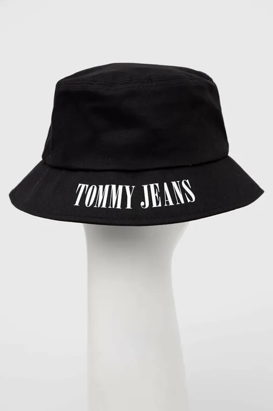 Bombažni klobuk Tommy Jeans črna