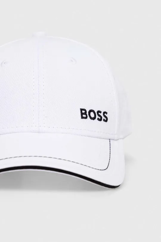 Βαμβακερό καπέλο του μπέιζμπολ BOSS BOSS GREEN λευκό