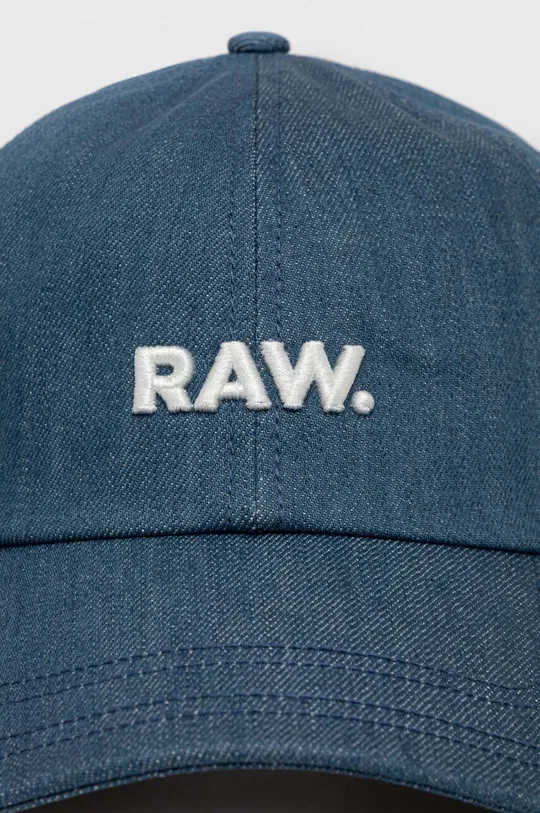 G-Star Raw czapka z daszkiem bawełniana niebieski