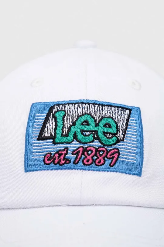 Βαμβακερό καπέλο του μπέιζμπολ Lee λευκό