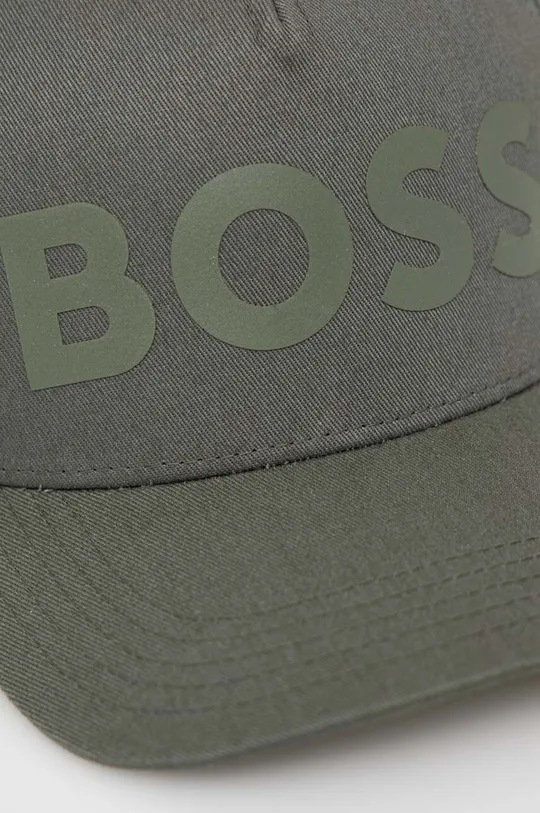 Βαμβακερό καπέλο του μπέιζμπολ BOSS πράσινο