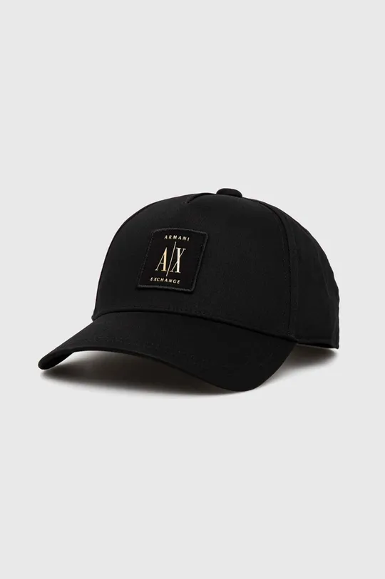 μαύρο Βαμβακερό καπέλο του μπέιζμπολ Armani Exchange Ανδρικά