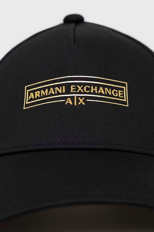 Bombažna bejzbolska kapa Armani Exchange črna