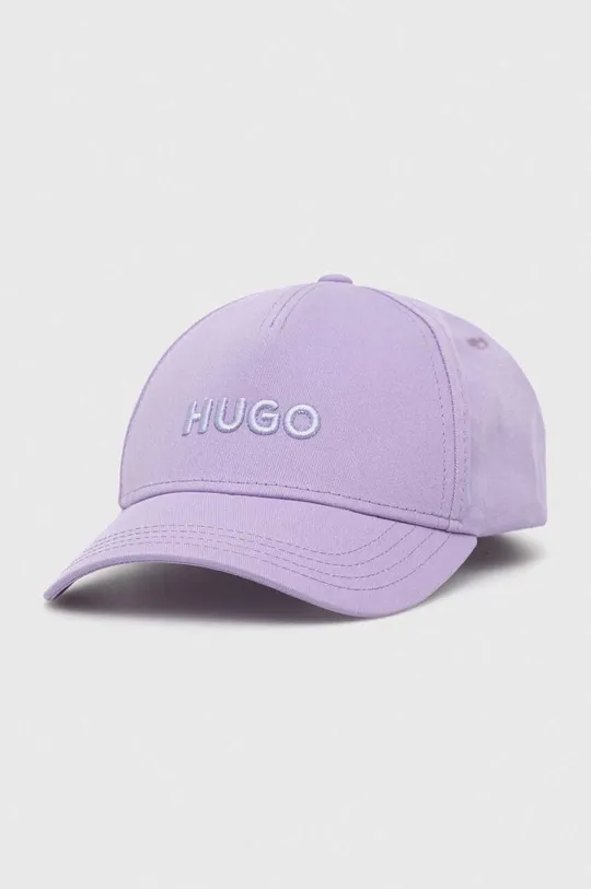 fioletowy HUGO czapka z daszkiem bawełniana Męski