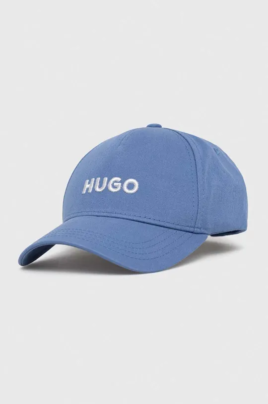 niebieski HUGO czapka z daszkiem bawełniana Męski