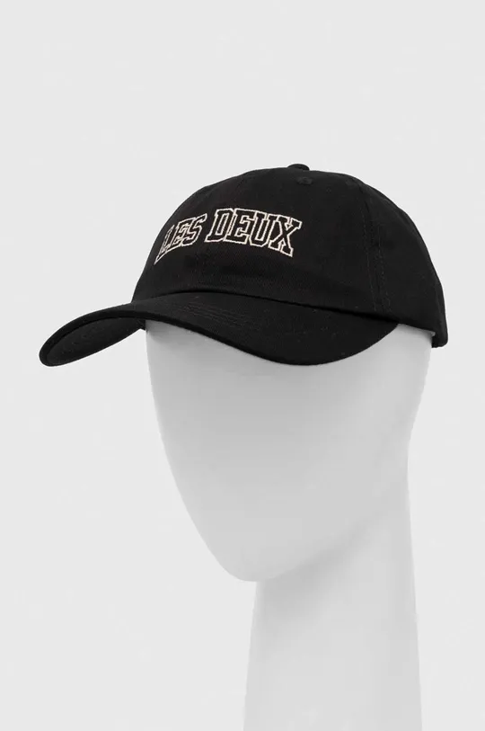 μαύρο Βαμβακερό καπέλο του μπέιζμπολ Les Deux Ανδρικά