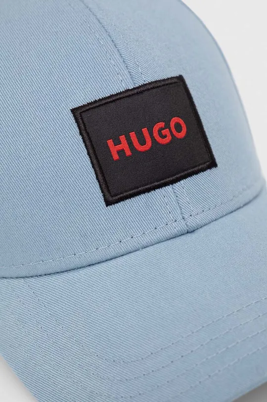 Βαμβακερό καπέλο του μπέιζμπολ HUGO μπλε