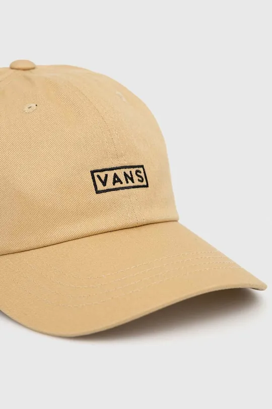 Βαμβακερό καπέλο του μπέιζμπολ Vans μπεζ