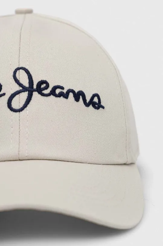 Pepe Jeans czapka z daszkiem bawełniana Wally beżowy