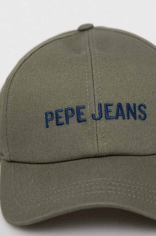 Bombažna bejzbolska kapa Pepe Jeans zelena