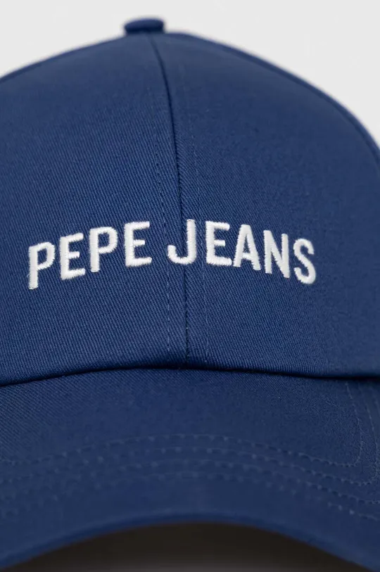 Бавовняна бейсболка Pepe Jeans темно-синій