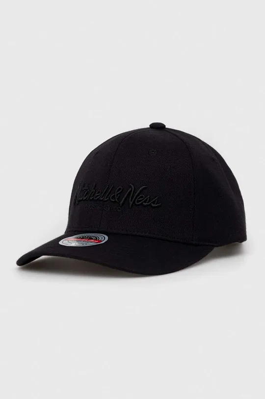 czarny Mitchell&Ness czapka z daszkiem z domieszką wełny Męski