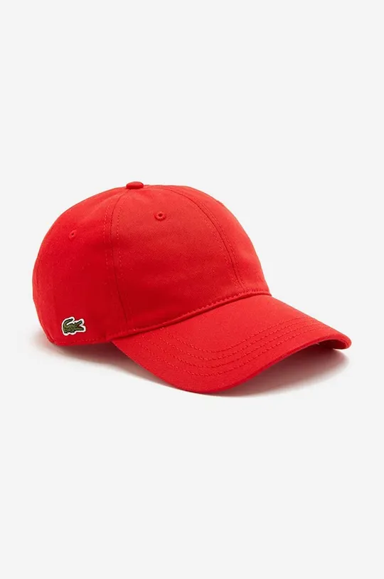czerwony Lacoste czapka z daszkiem bawełniana Męski
