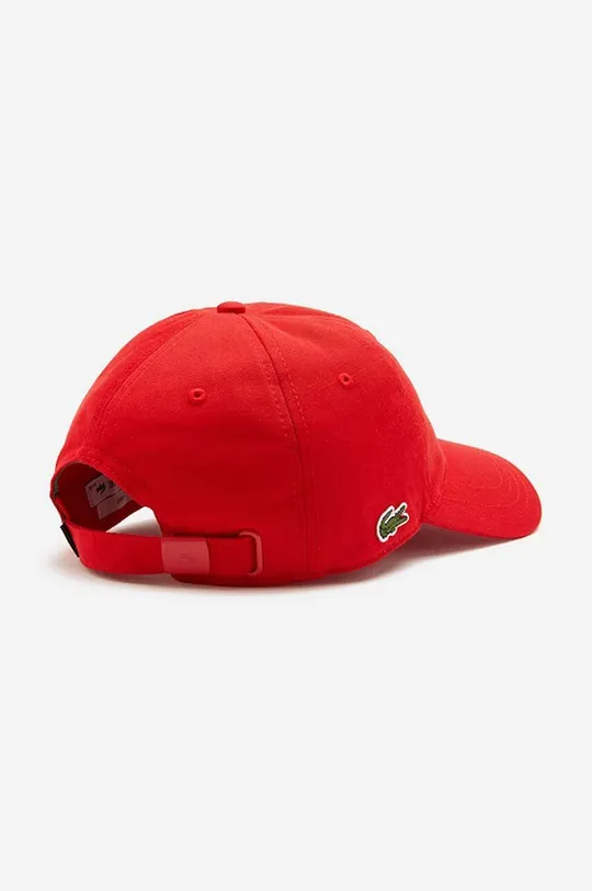 Pamučna kapa sa šiltom Lacoste crvena