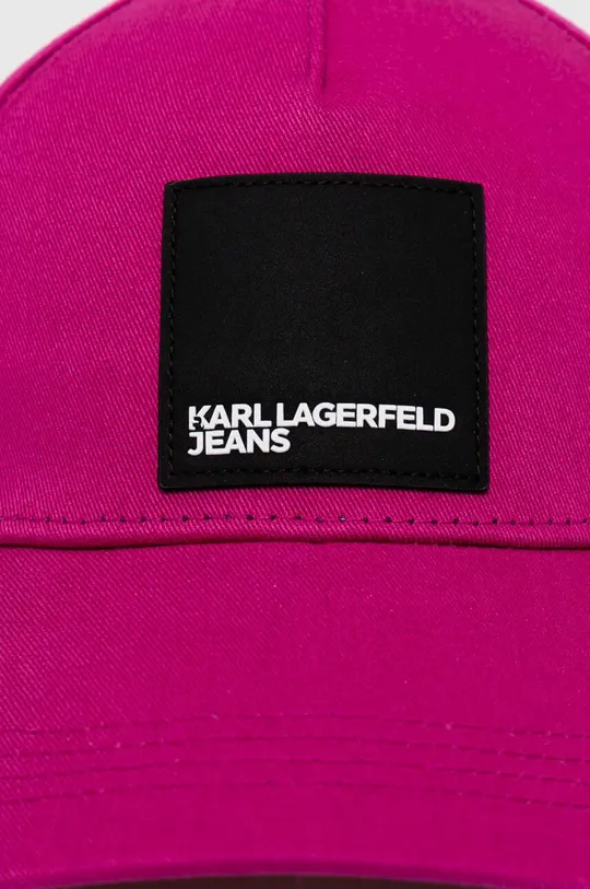 Βαμβακερό καπέλο του μπέιζμπολ Karl Lagerfeld Jeans ροζ
